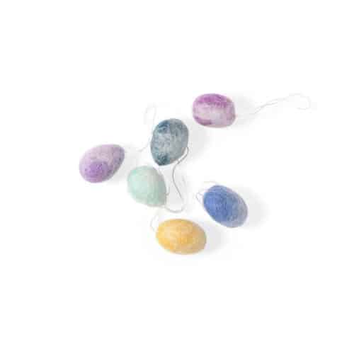 Set/6 paaseitjes Vilt Marble