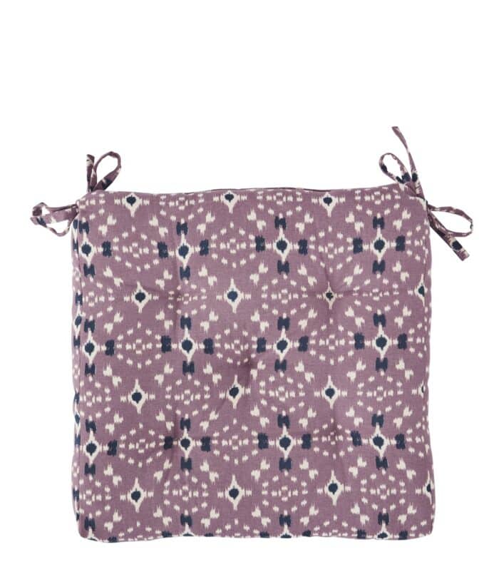 Stoelkussen Ikat dusty lilac blue