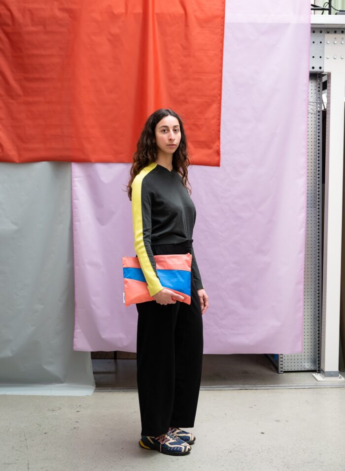 The New Pouch Large Coral&Wave