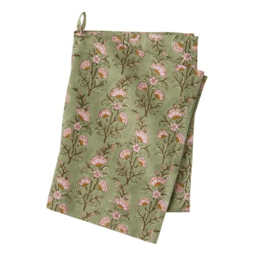 Theedoek blockprint Calla Artichoke