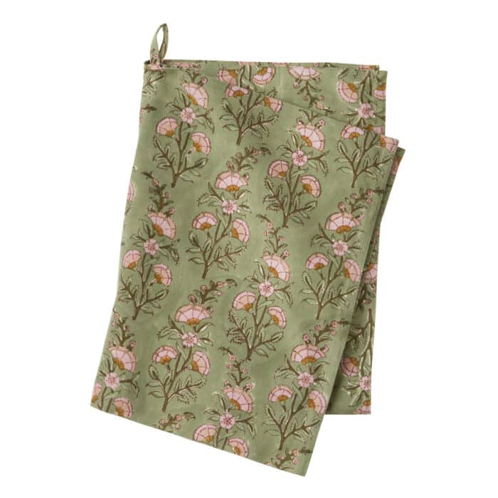 Theedoek blockprint Calla Artichoke