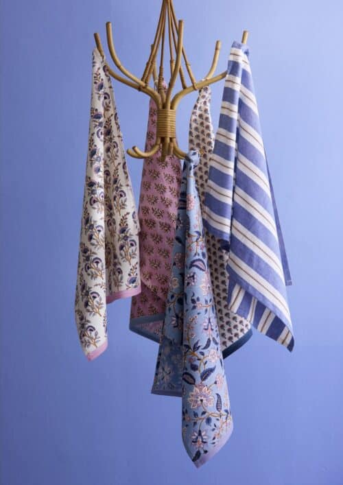 Theedoek blockprint Roja Riviera