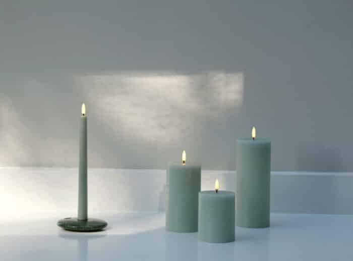 Uyuni LED kaars dusty green