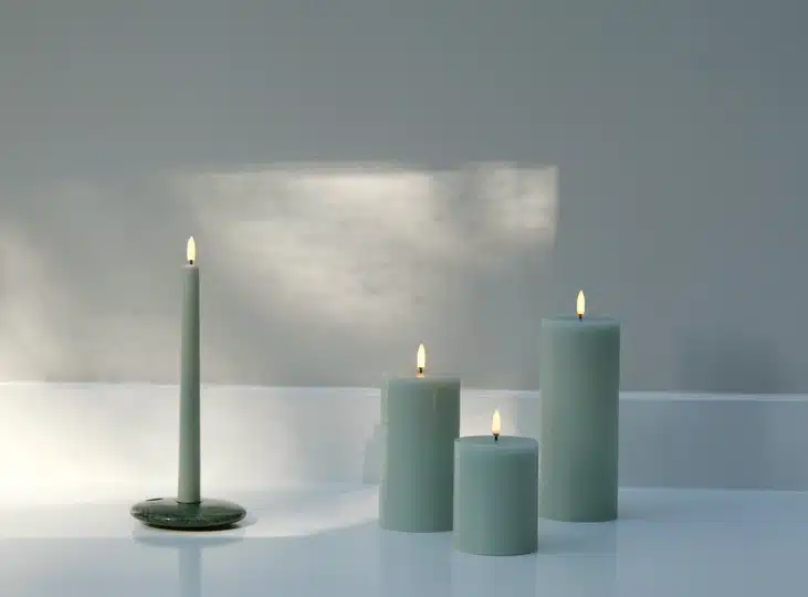 LED kaars dusty green