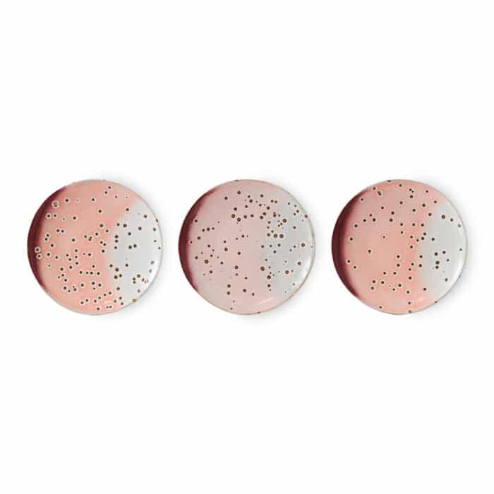 70's ceramic Gebaksbordje set/2 Lychee