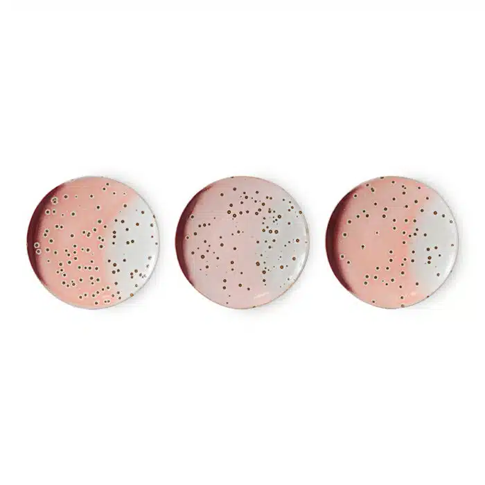 70's ceramic Gebaksbordje set/2 Lychee