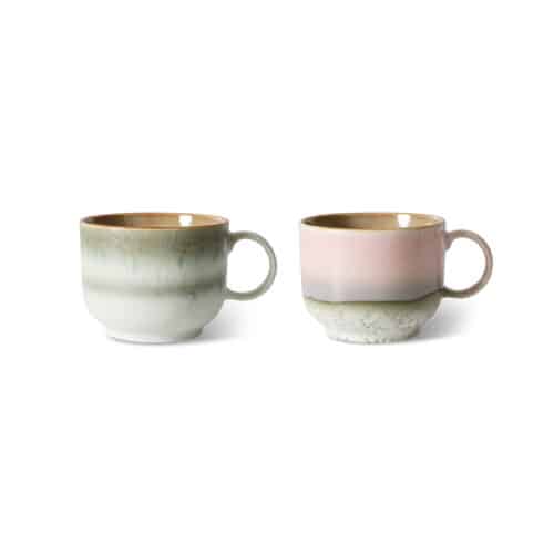 70's Ceramic Tea Cups set/2 Nova