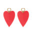 Betty Bogaers Earrings hoop Big Heart pink neon