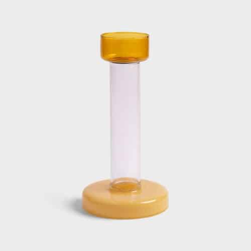 Bole kandelaar Medium Amber-Yellow
