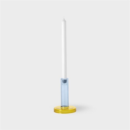Bole kandelaar Small Blue-Yellow