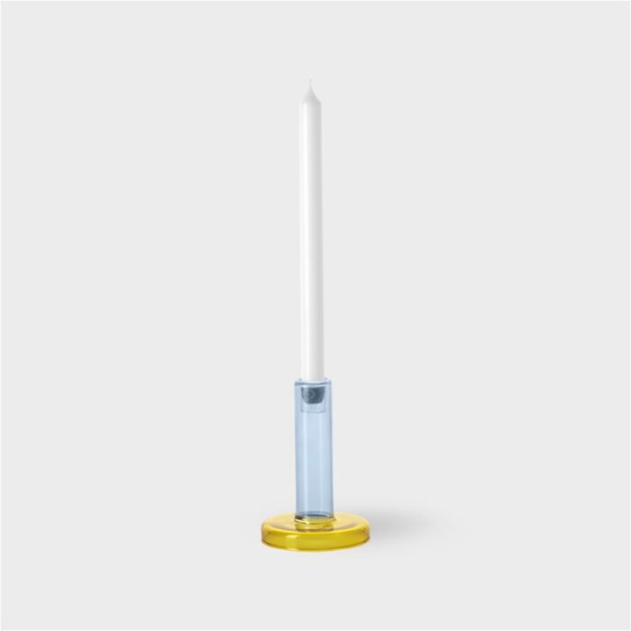 Bole kandelaar Small Blue-Yellow