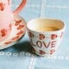 Ovaal Espresso kopje - Hand-painted LOVE