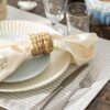 Placemat dusty blue streep