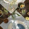 Placemat dusty blue streep