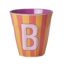 Rice Alfabet beker B roze streep
