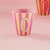 Rice Alfabet beker C roze streep