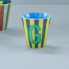 Rice Alfabet beker G blauw streep