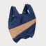 Shopping Bag M Navy & Camel