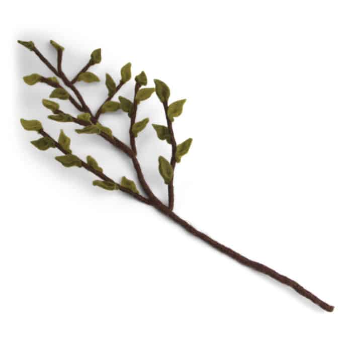 Tak met groene blaadjes Vilt