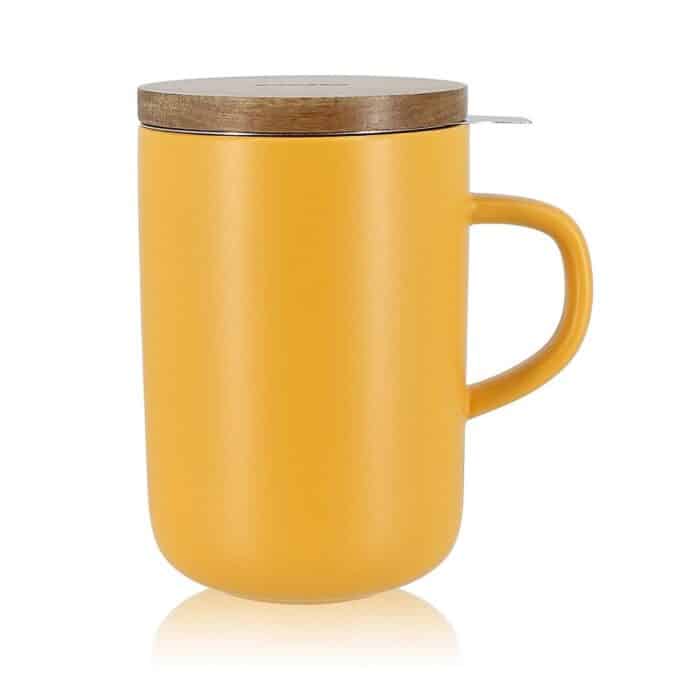 Theemok met filter Geel