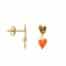 2 Hearts Stud Oorbel Coral per Stuk