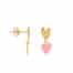 2 Hearts Stud Oorbel per Stuk Light Pink