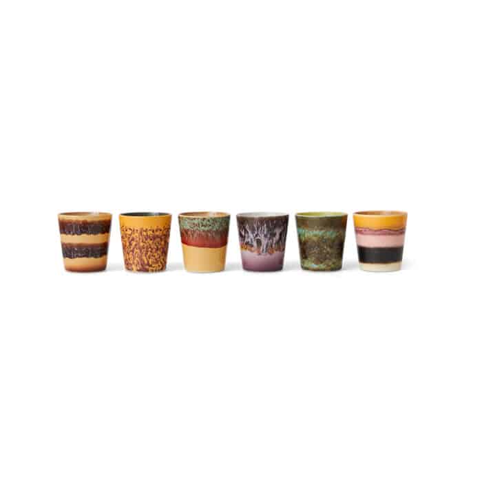 70's Ceramic Mugs set/6 Valley