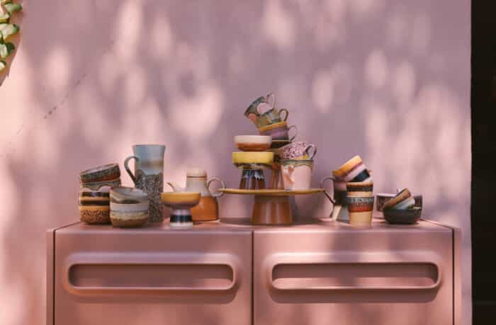70's Ceramic Mugs set/6 Valley