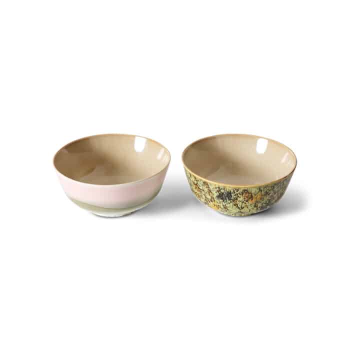 70's ceramic Ramen Bowl Ascend set/2
