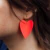 Betty Bogaers Earrings hoop Big Heart pink neon