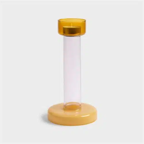 Bole kandelaar Medium Amber-Yellow