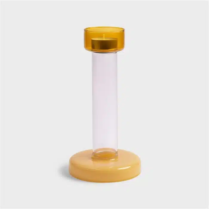 Bole kandelaar Medium Amber-Yellow