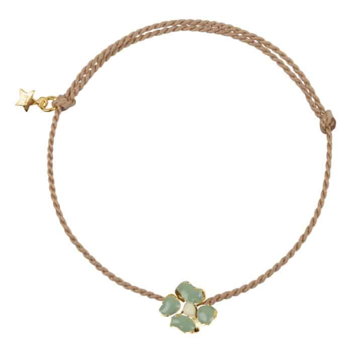 Folded Clover Rope Bracelet groen