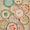 Gebaksbordje - Oranje - Hand-painted Flowers