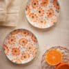 Gebaksbordje - Oranje - Hand-painted Flowers