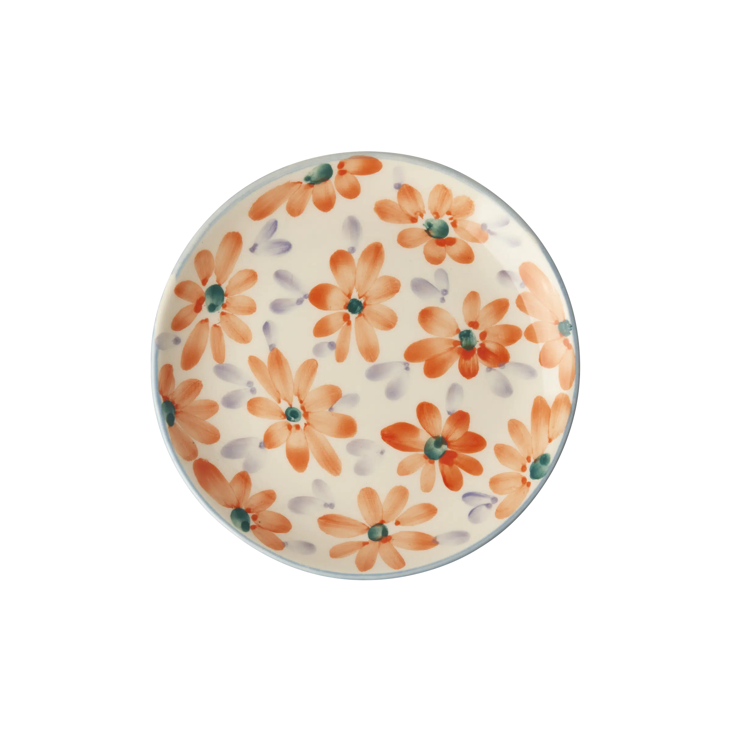 Gebaksbordje - Oranje - Hand-painted Flowers