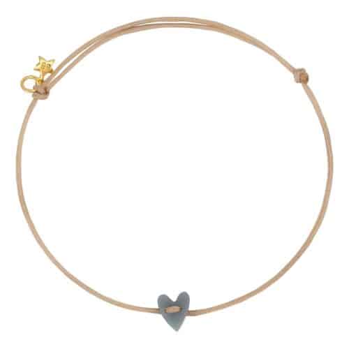 Heart Rope Armband grijs-groen