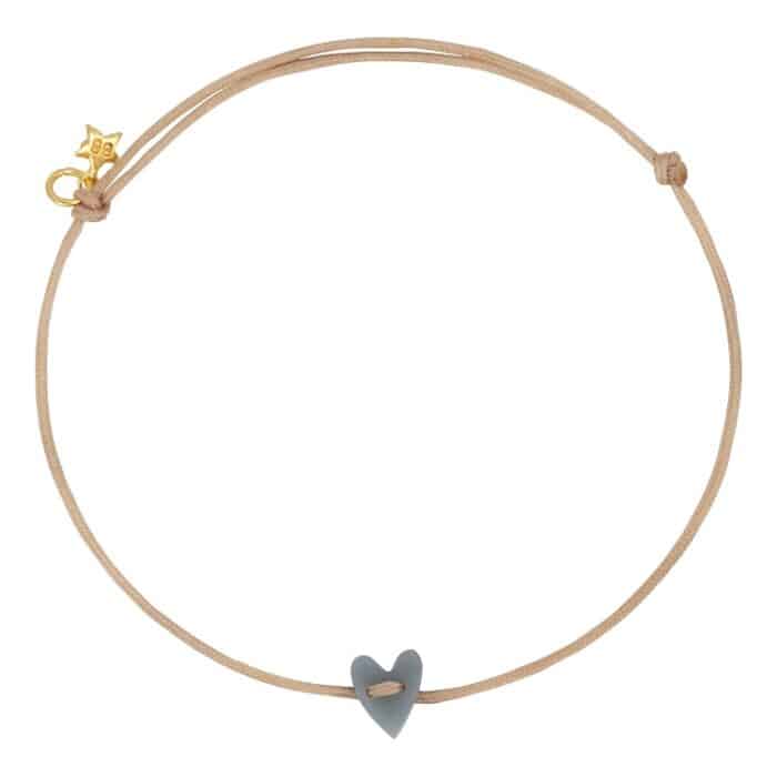 Heart Rope Armband grijs-groen