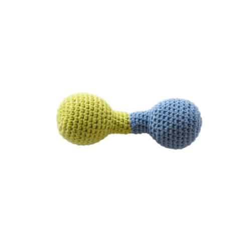 Rammelaar gehaakt blauw-groen