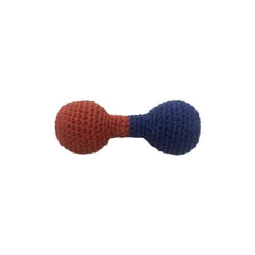 Rammelaar gehaakt blauw-rood