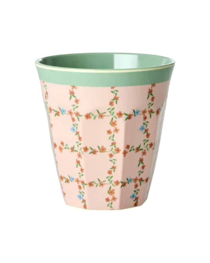 Rice melamine beker Checkered Stencil