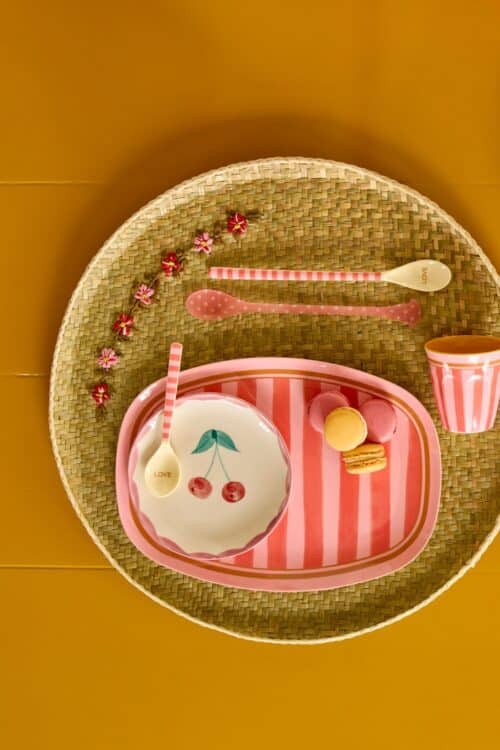 Rice melamine beker Organic Stripes