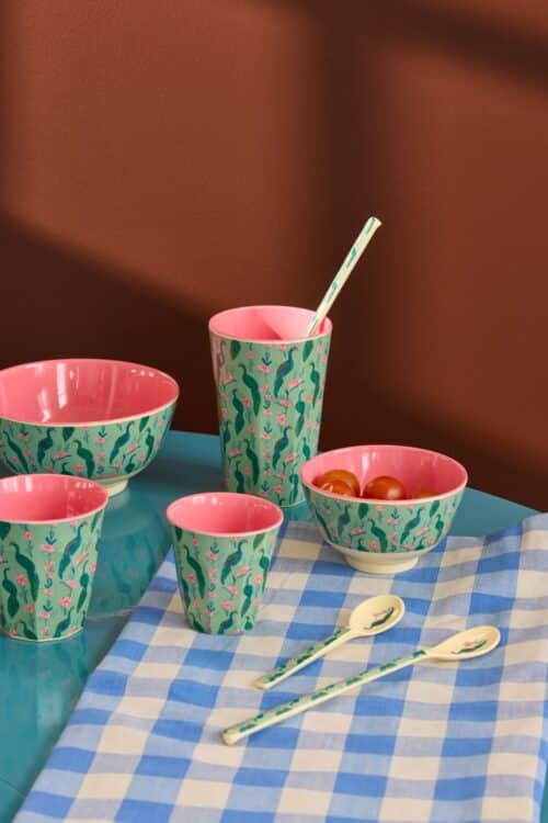 Rice melamine beker Peacock Power