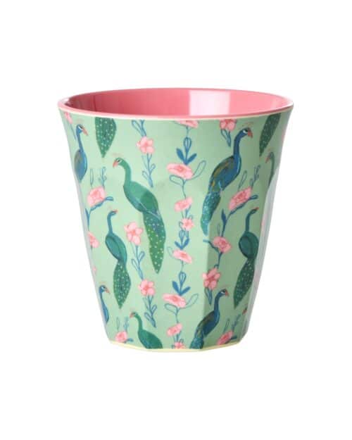 Rice melamine beker Peacock Power