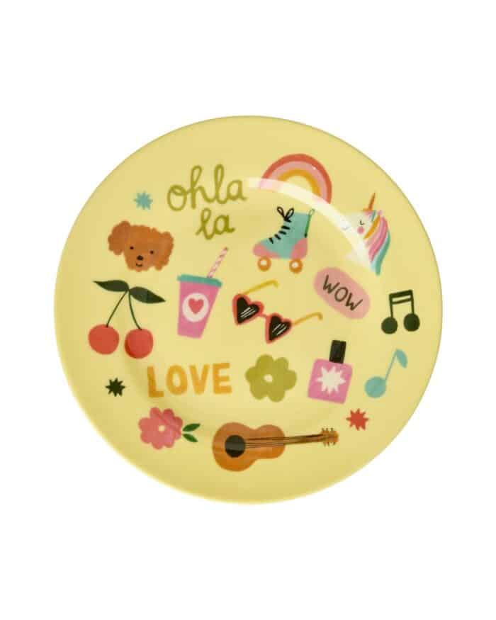 Rice melamine ontbijtbord Unicorn Love Print