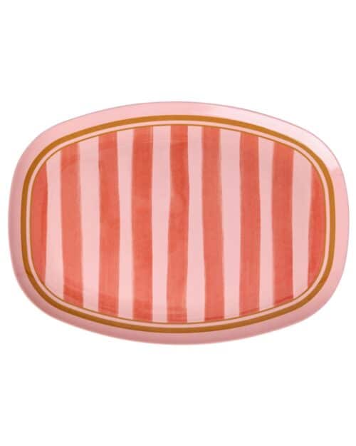 Rice ovaal bord Organic Stripes