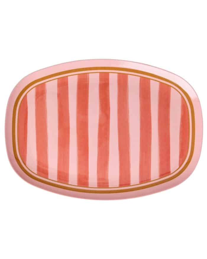 Rice ovaal bord Organic Stripes