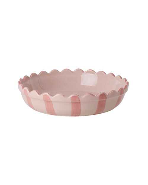 Rice Pie Dish Streep roze/koraal