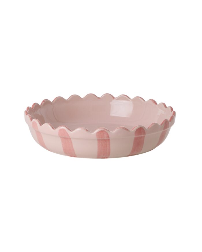Rice Pie Dish Streep roze/koraal