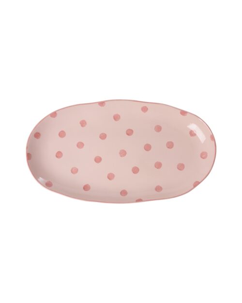 Rice serveerschaal Stip roze/koraal